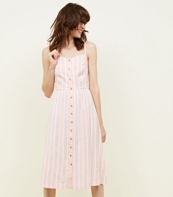 new look button front midi dress