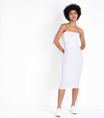 white bodycon dress new look