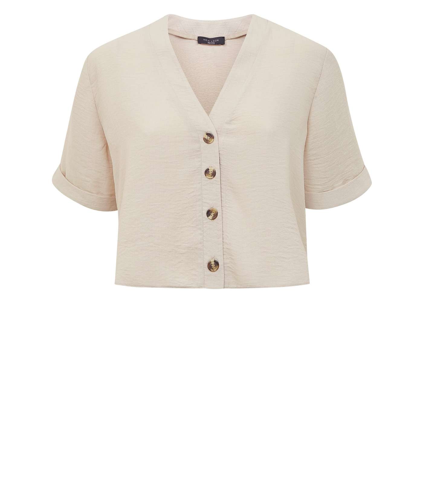 Petite Nude Button Front Boxy Shirt Image 4