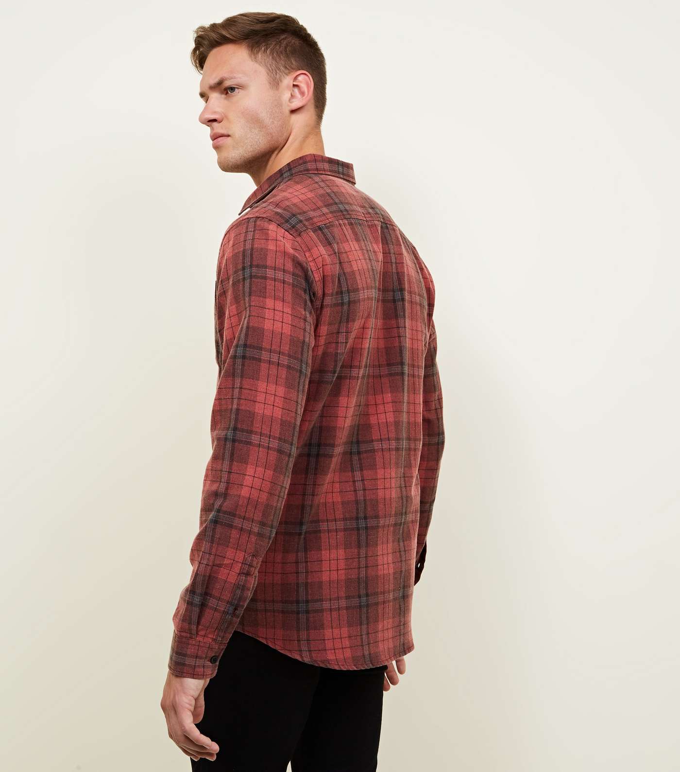 Red Washed Check Long Sleeve Shirt Image 3