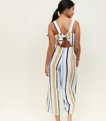 white tie back jumpsuit