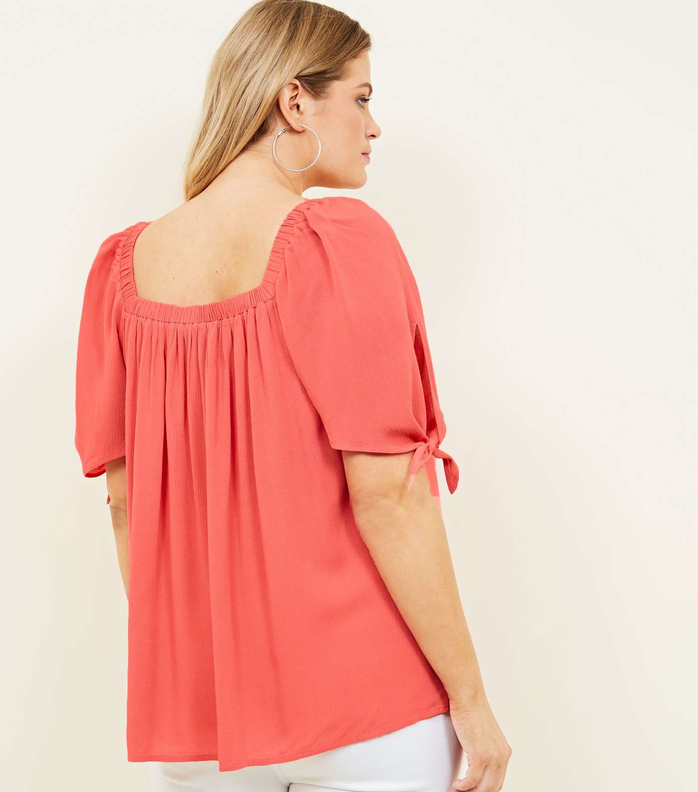 Curves Coral Square Neck Top Image 3