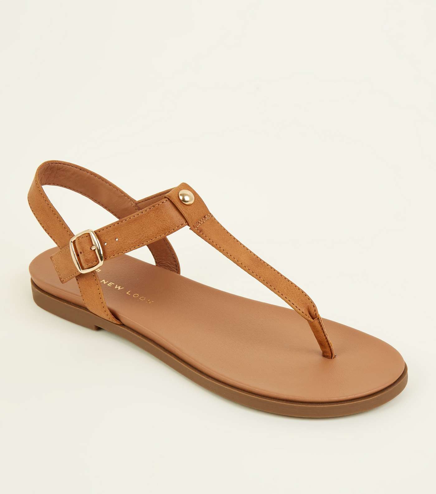 Wide Fit Tan Footbed Sandals