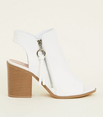 white open toe boots