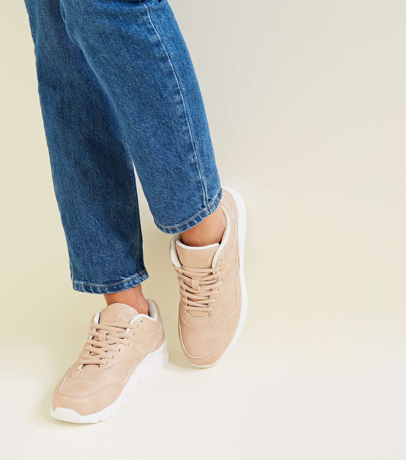 Nude Lace-Up Chunky Trainers  Image 2