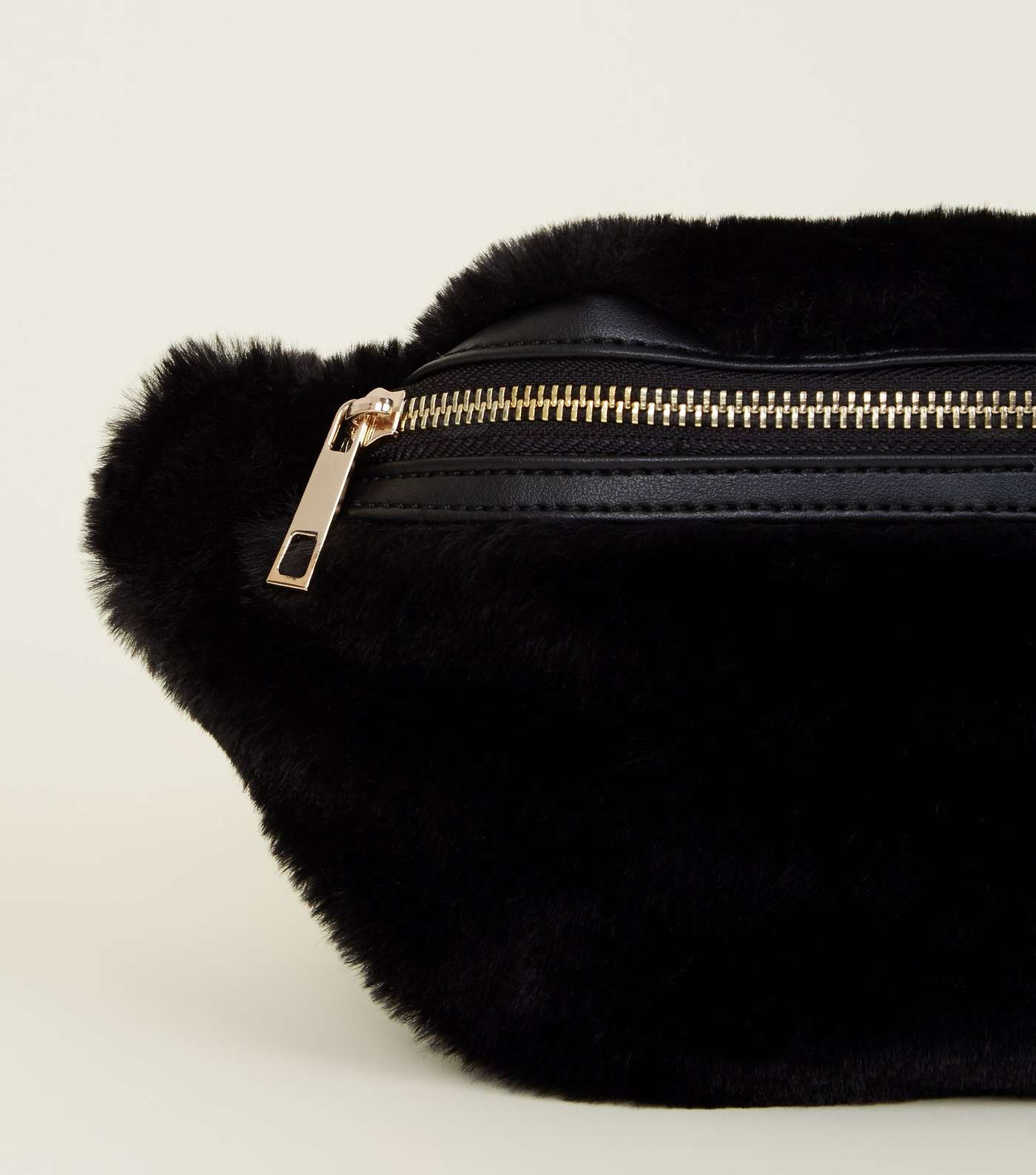 Black Faux Fur Bum Bag  Image 6