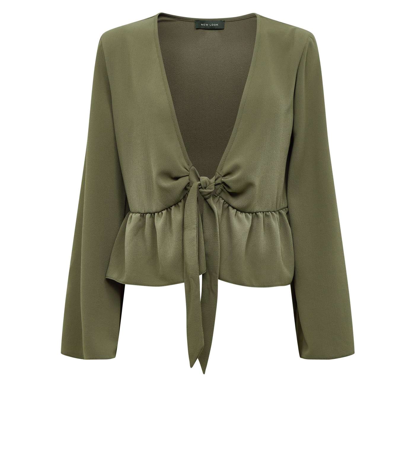 Khaki Tie Front Cover Up Image 4