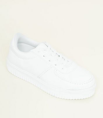 new look leather trainers