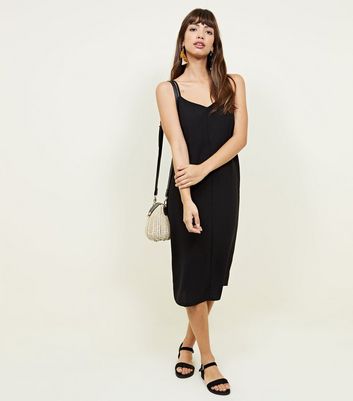 new look black slip dress