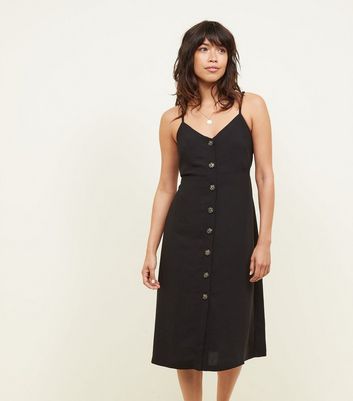 button strappy midi dress