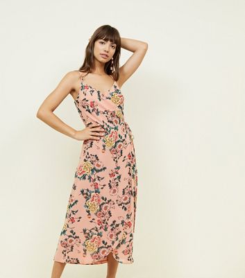 new look pink wrap dress