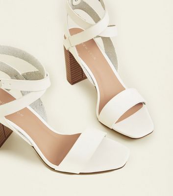 White block heels hot sale new look