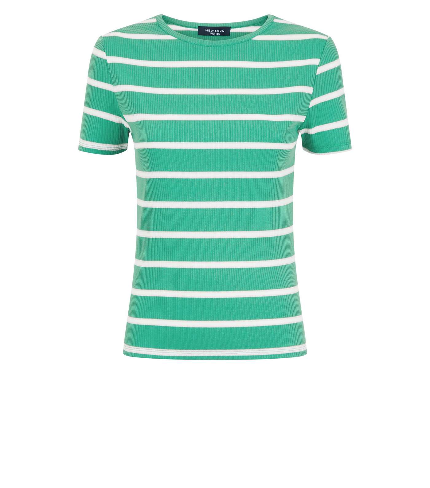 Petite Green Stripe Ribbed T-Shirt  Image 4