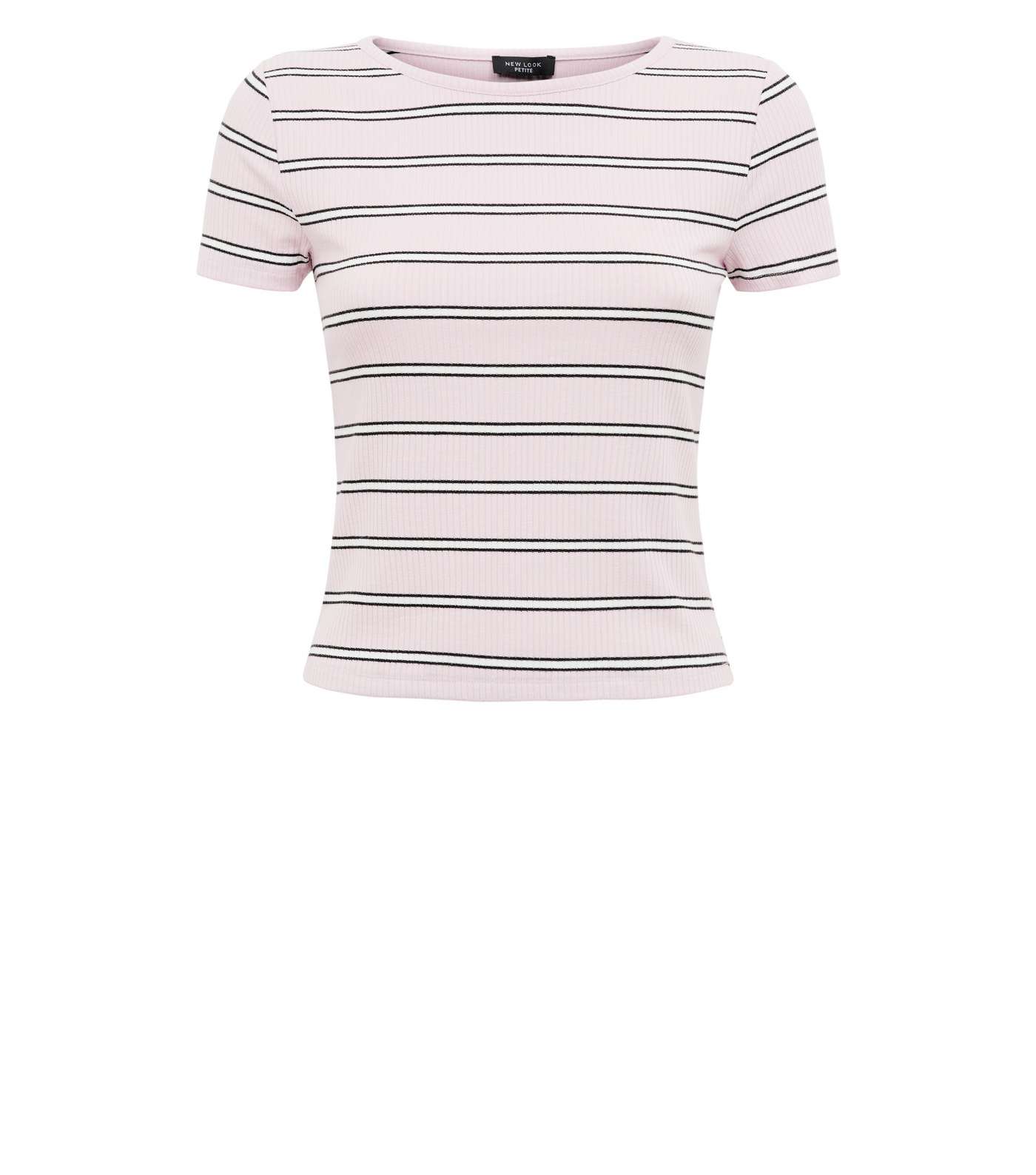 Petite Pink Stripe Ribbed T-Shirt  Image 4