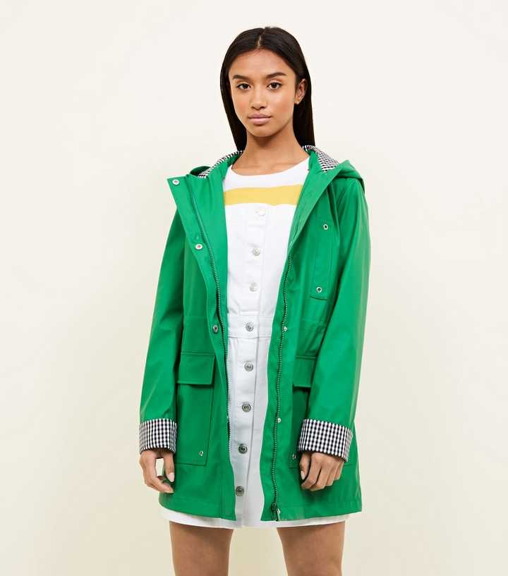 Petite Green Gingham Lined Anorak 