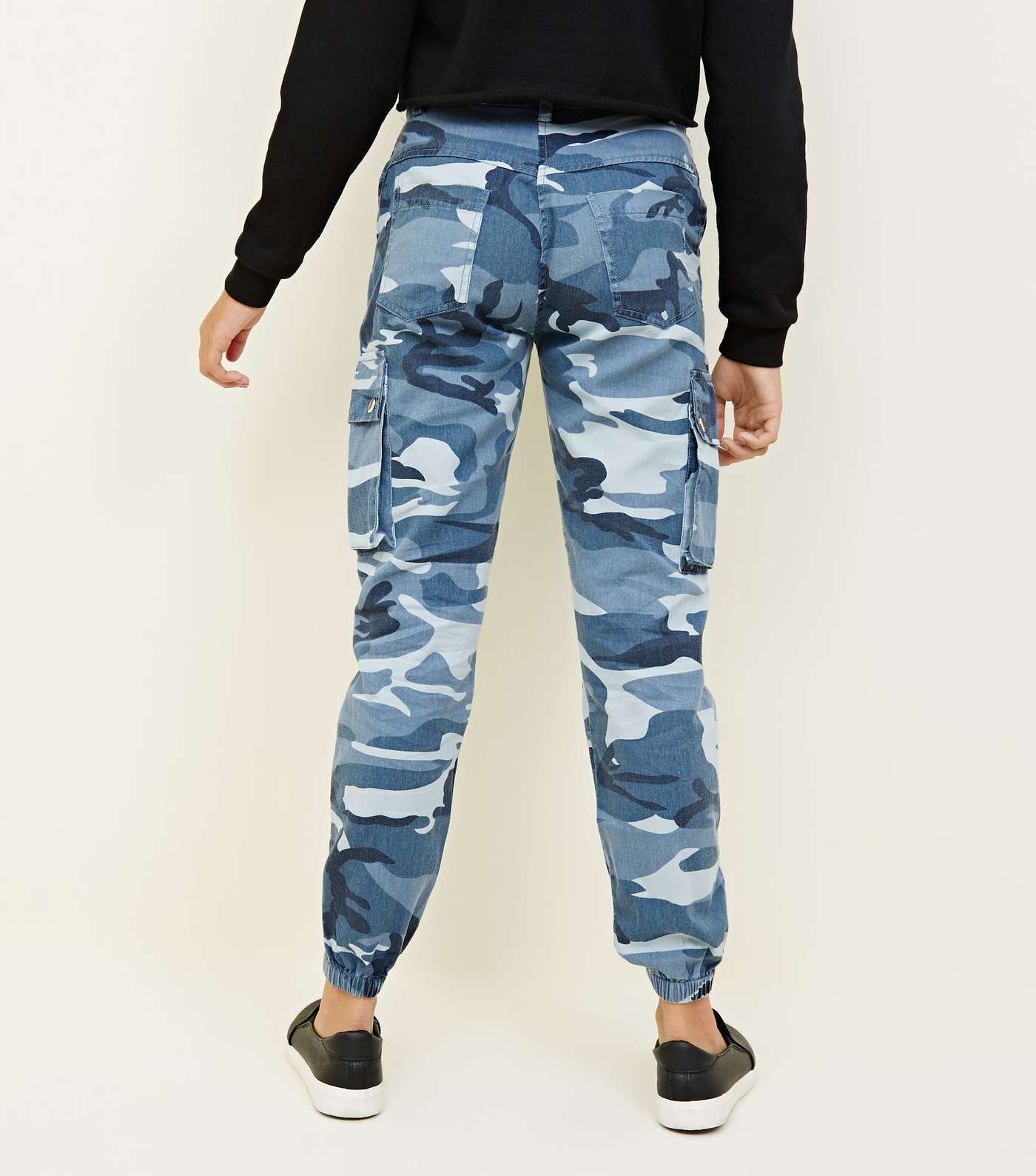 Girls Blue Camo Utility Trousers Image 3