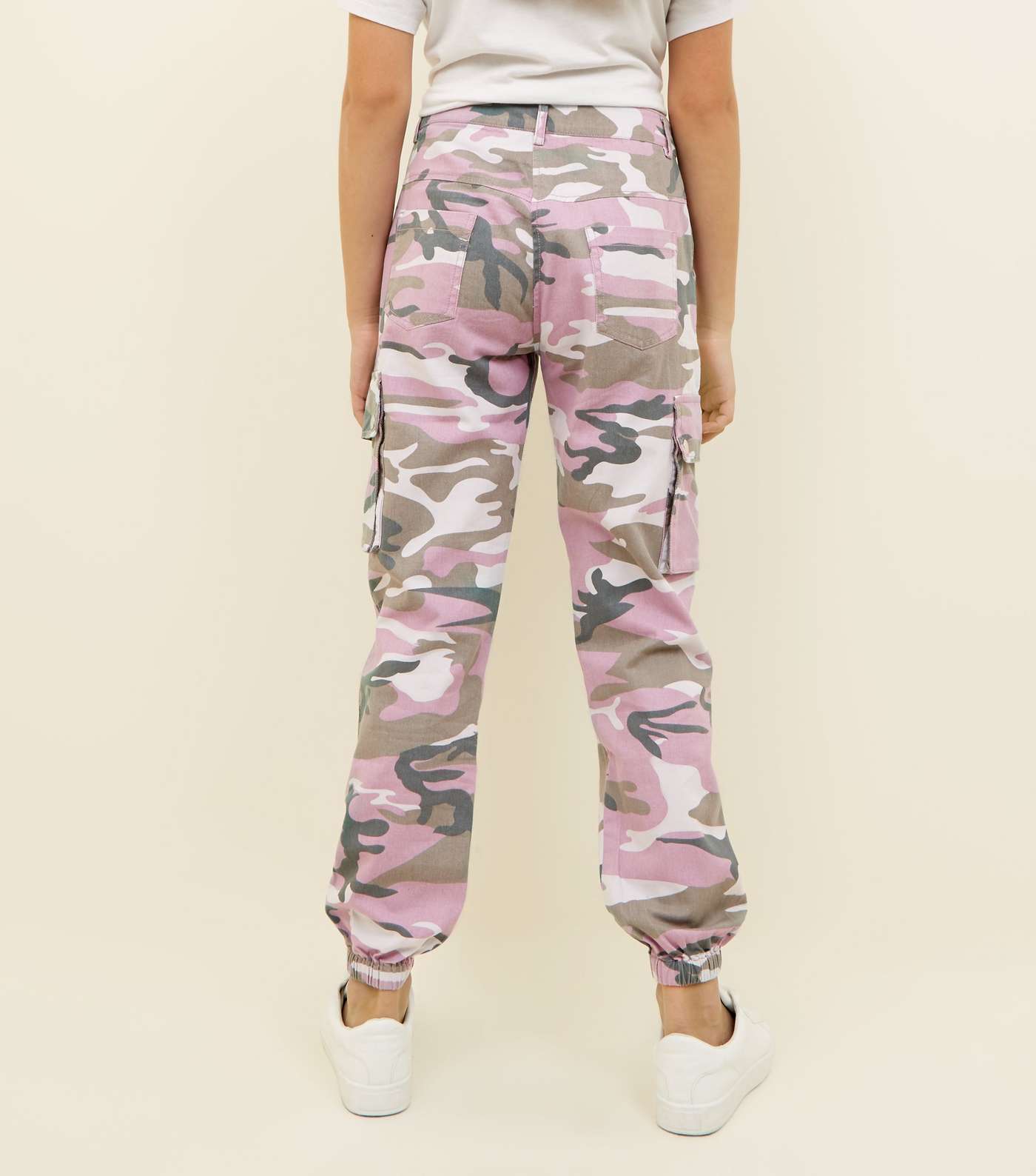 Girls Lilac Camo Utility Trousers Image 3