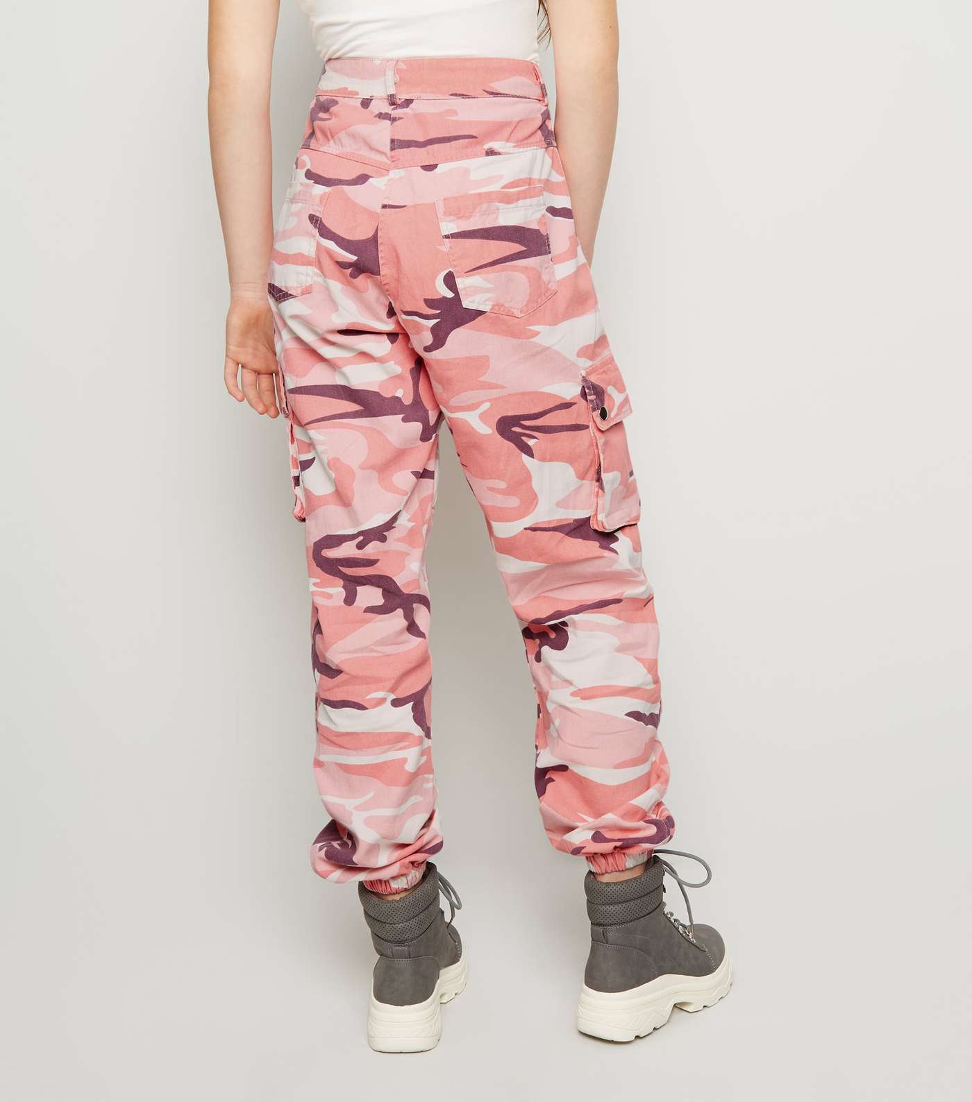 Girls Mid Pink Camo Utility Trousers Image 3