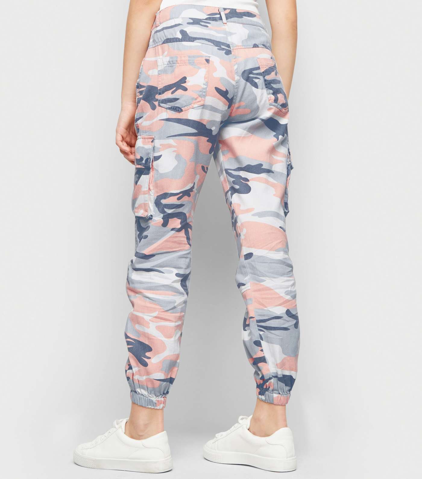 Girls Pale Pink Camo Utility Trousers Image 5