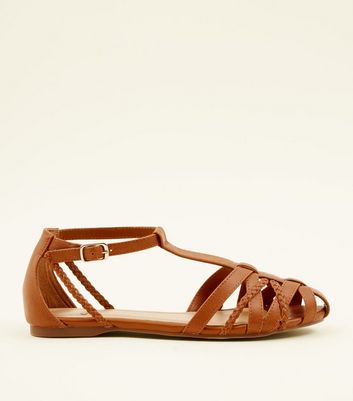 ladies tan flat sandals