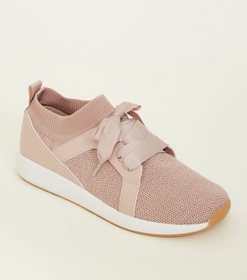 pink knitted trainers