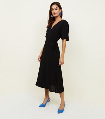 Black wrap hot sale front dress