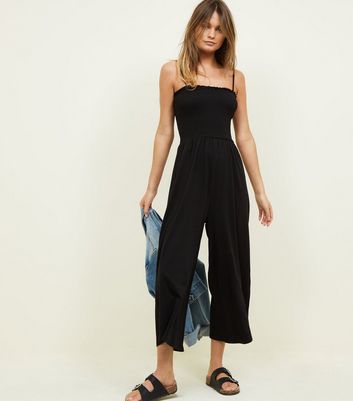 ladies black culotte jumpsuit