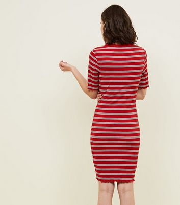 red striped bodycon dress