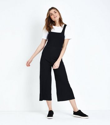 black ribbed jumpsuit new look