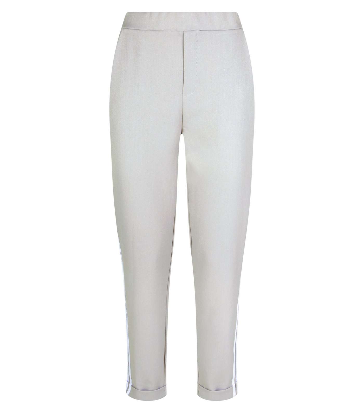 Grey Double Side Stripe Tapered Trousers Image 4