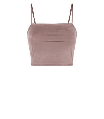 Light Brown Square Neck Cropped Cami | New Look