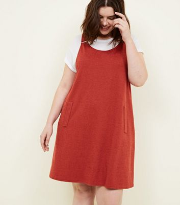 new look curve pinafore dress