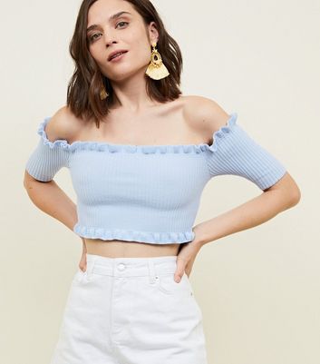 pale blue bardot top