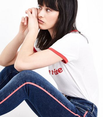 Side stripe jeans hot sale girls