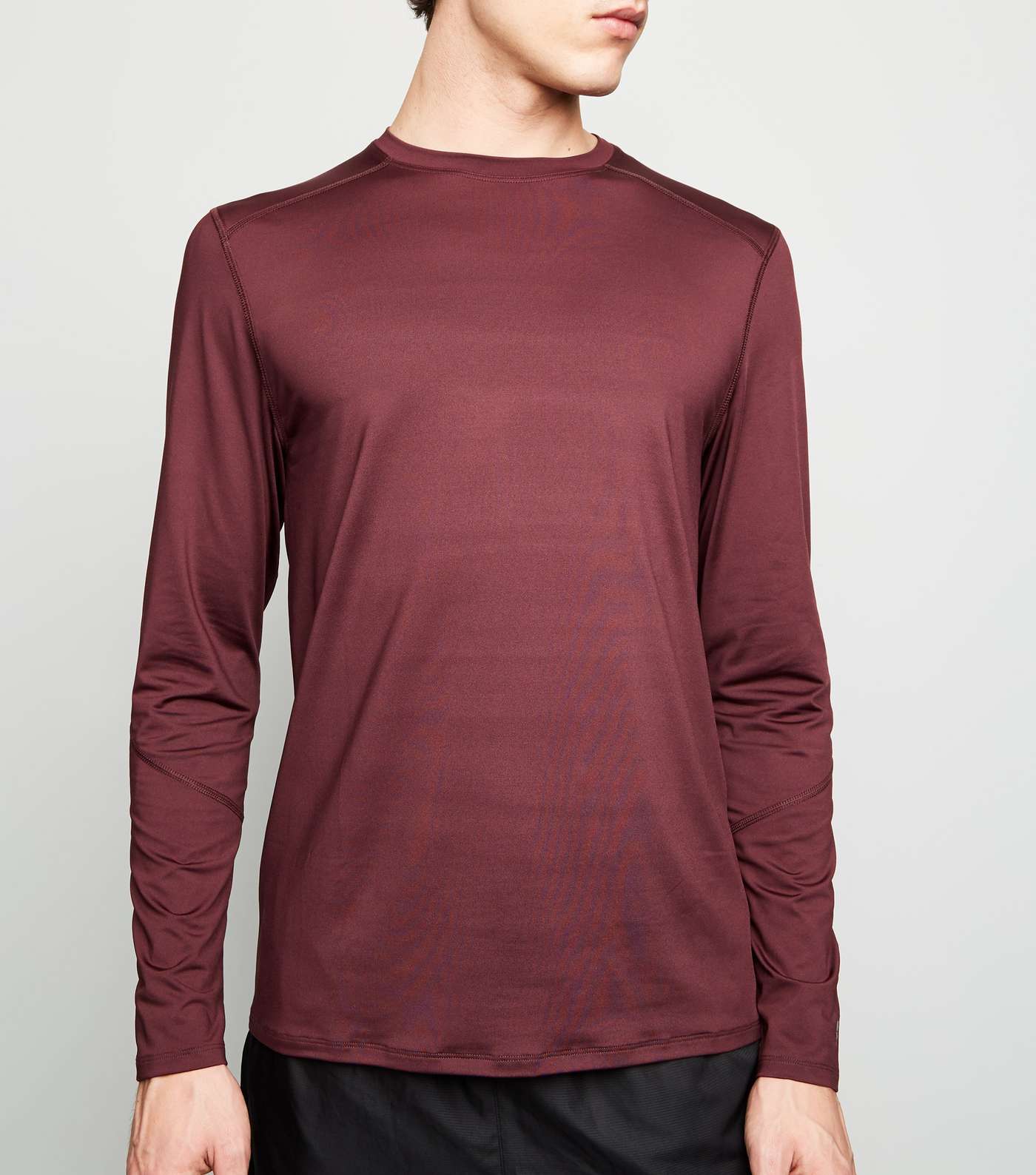 Burgundy Long Sleeve Sports T-Shirt
