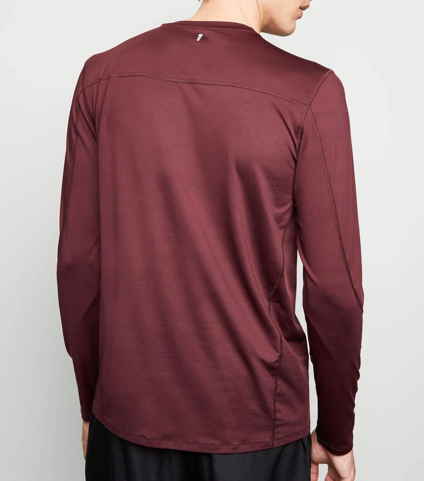 Burgundy Long Sleeve Sports T-Shirt Image 3