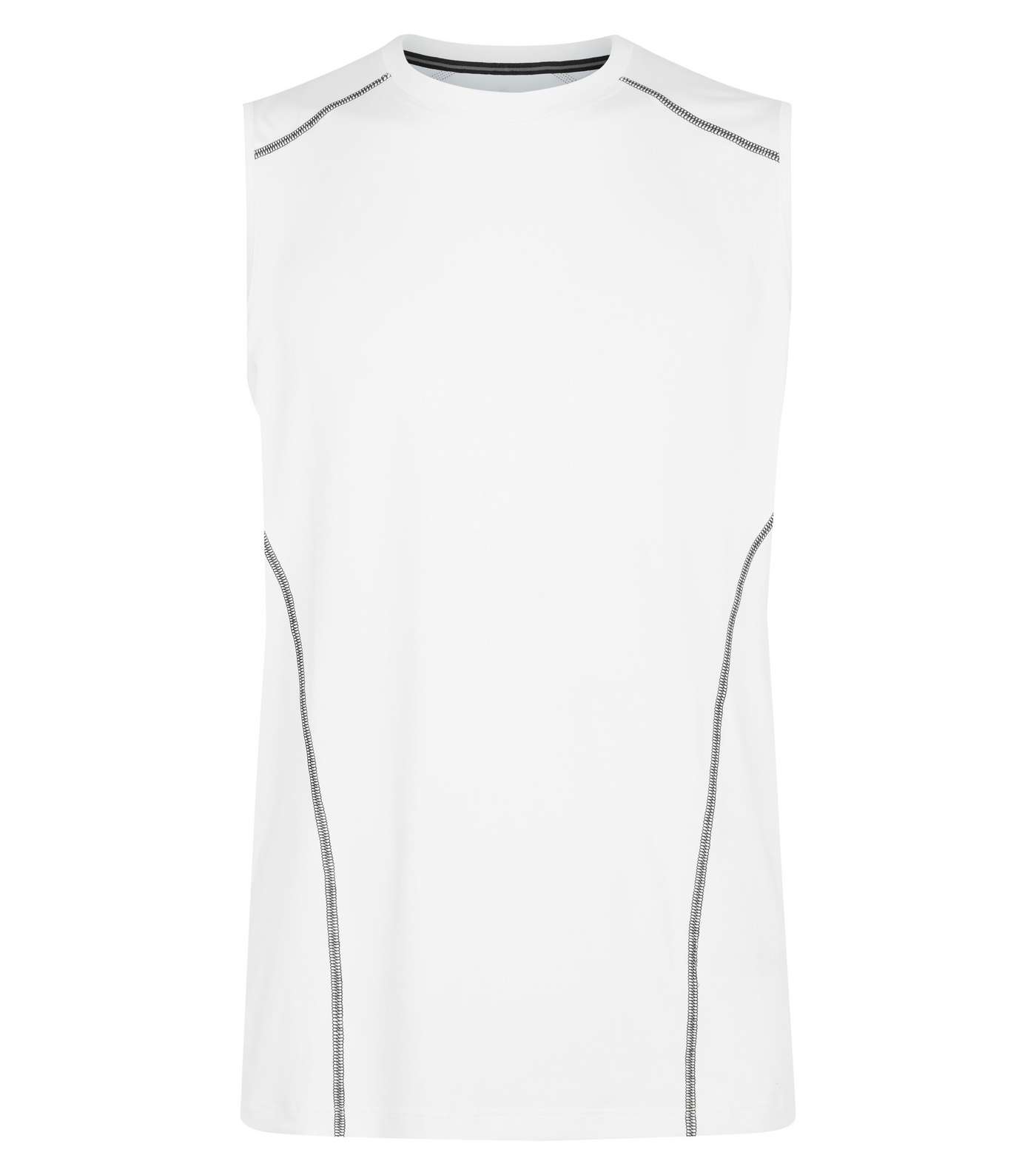 White Stretch Sports Vest Image 4