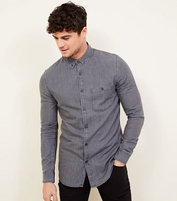 new look mens denim shirt