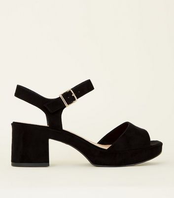 wide black sandals