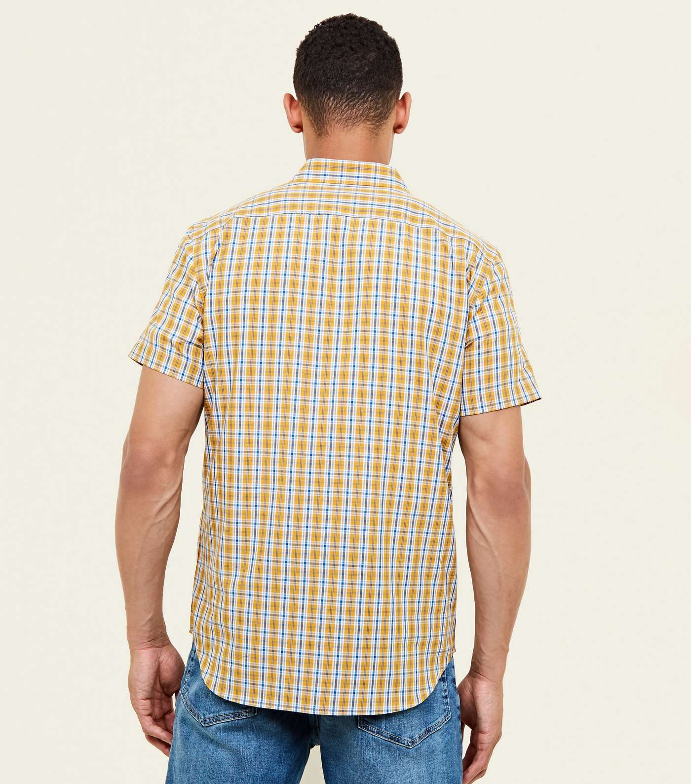 Mustard Check Short Sleeve Shirt Image 3