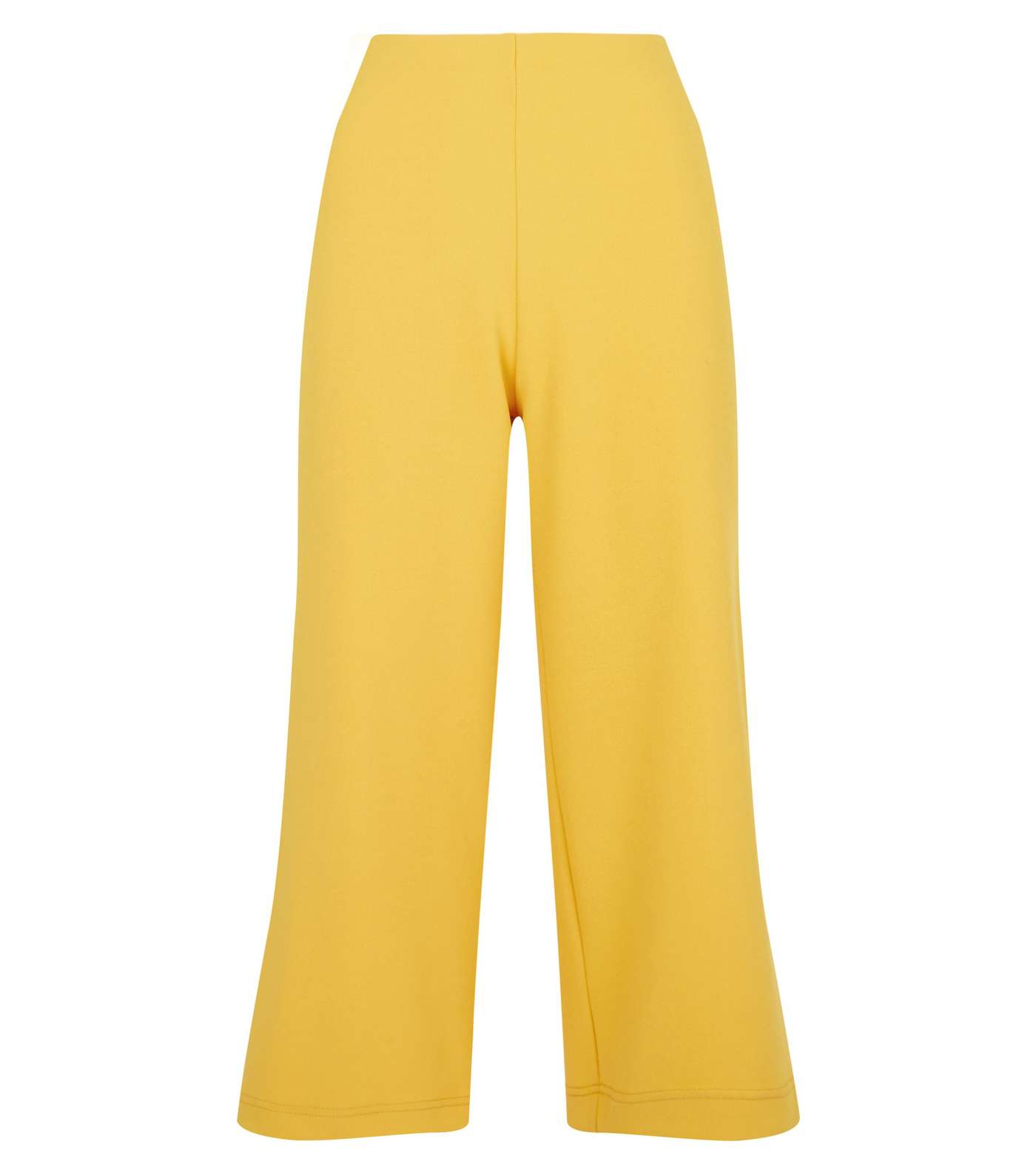 Mustard Crepe Scuba Cropped Trousers Image 4