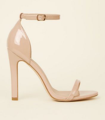 Nude Patent Two Part Stiletto Heels 