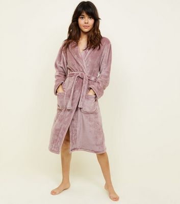Grey Leopard Burnout Print Fluffy Dressing Gown | New Look