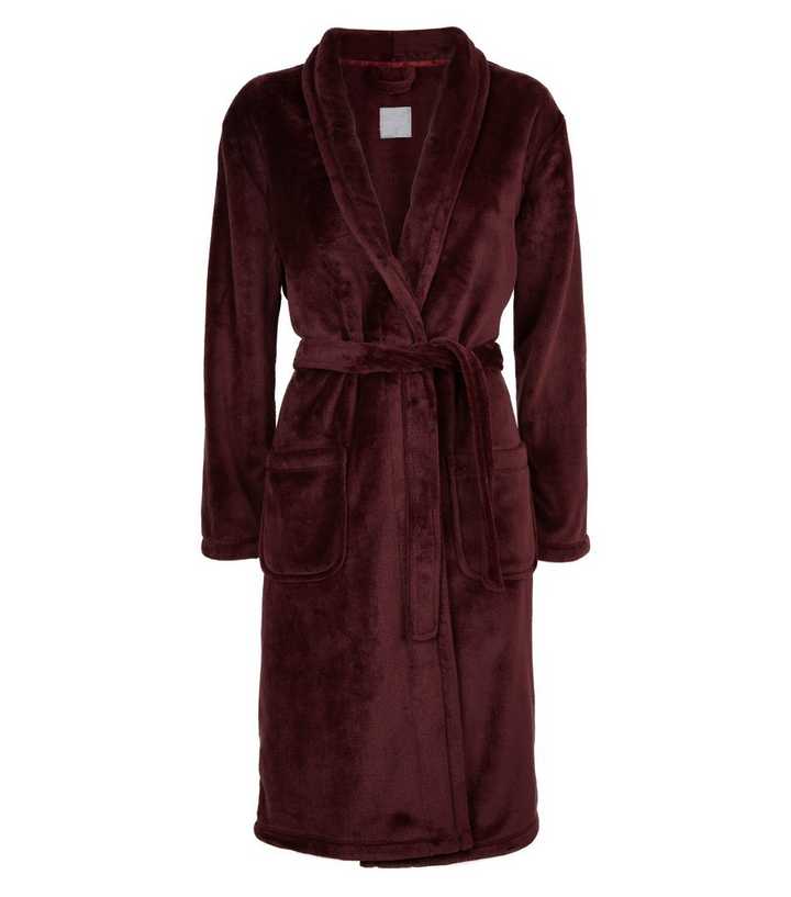 blue dress for baby girl Lulabay Ladies Luxury Fleece Maxi Personalised Dressing Gown, Burgundy, XS (UK 4-6) main image 0