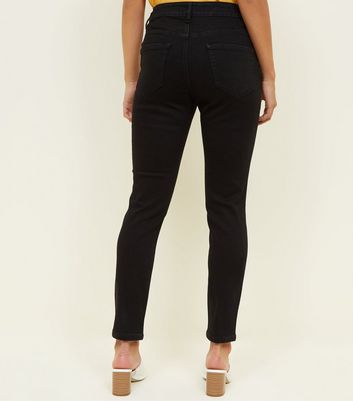 Petite Black Ripped Knee Jenna Skinny Jeans New Look