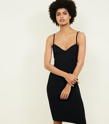 new look black bodycon dress