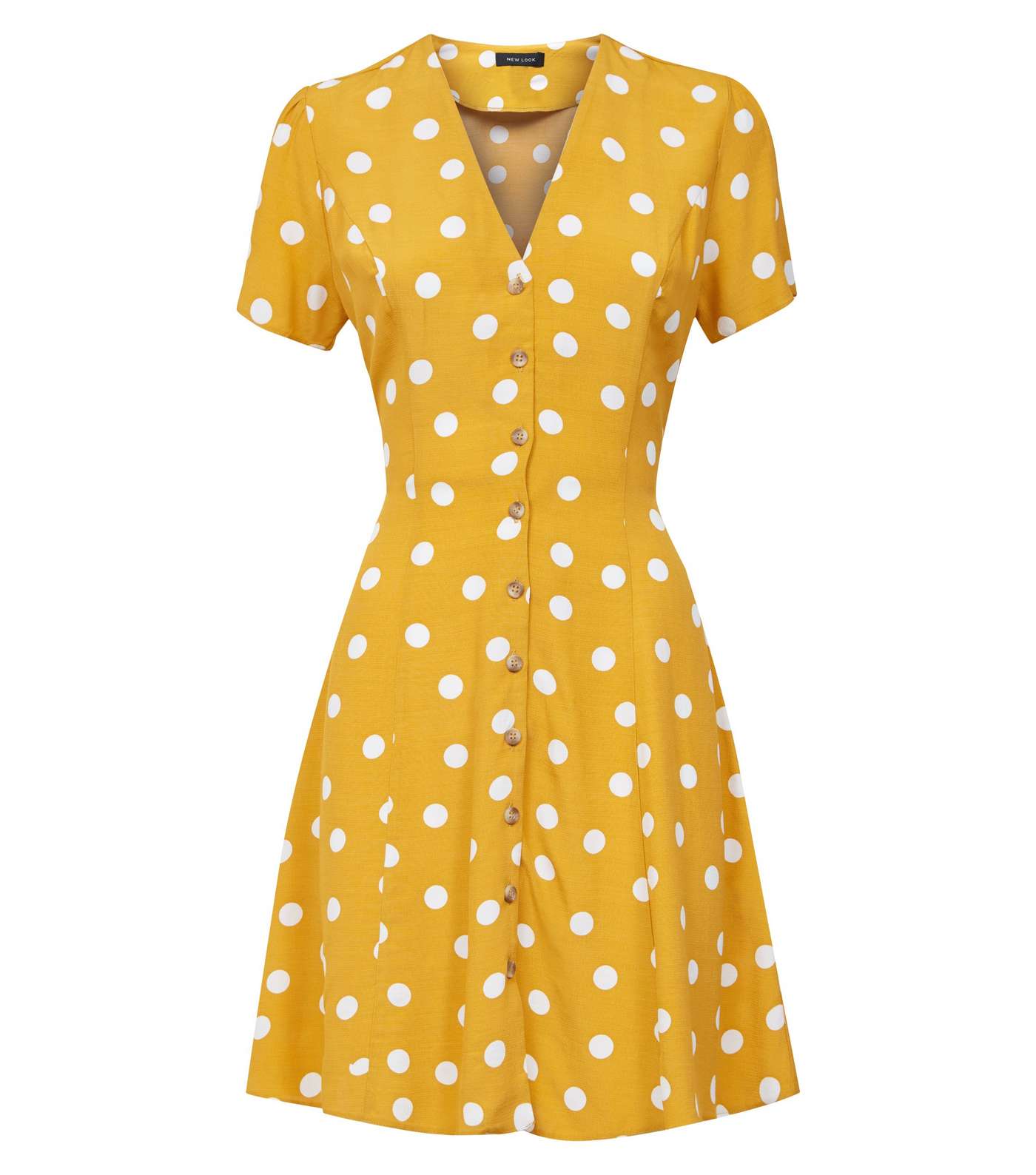 Yellow Polka Dot Tea Dress  Image 4