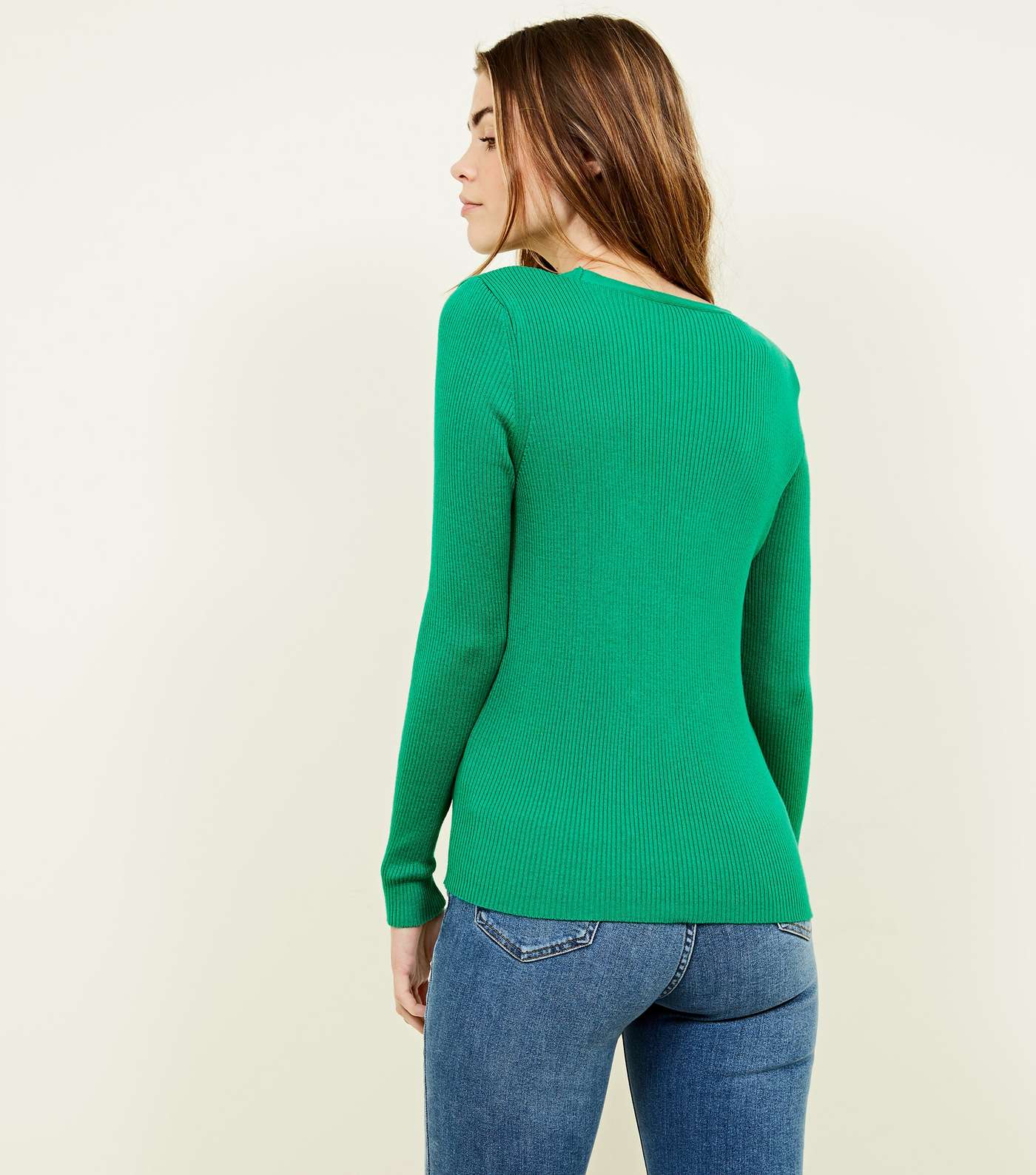 Green Button Front Cardigan Image 3