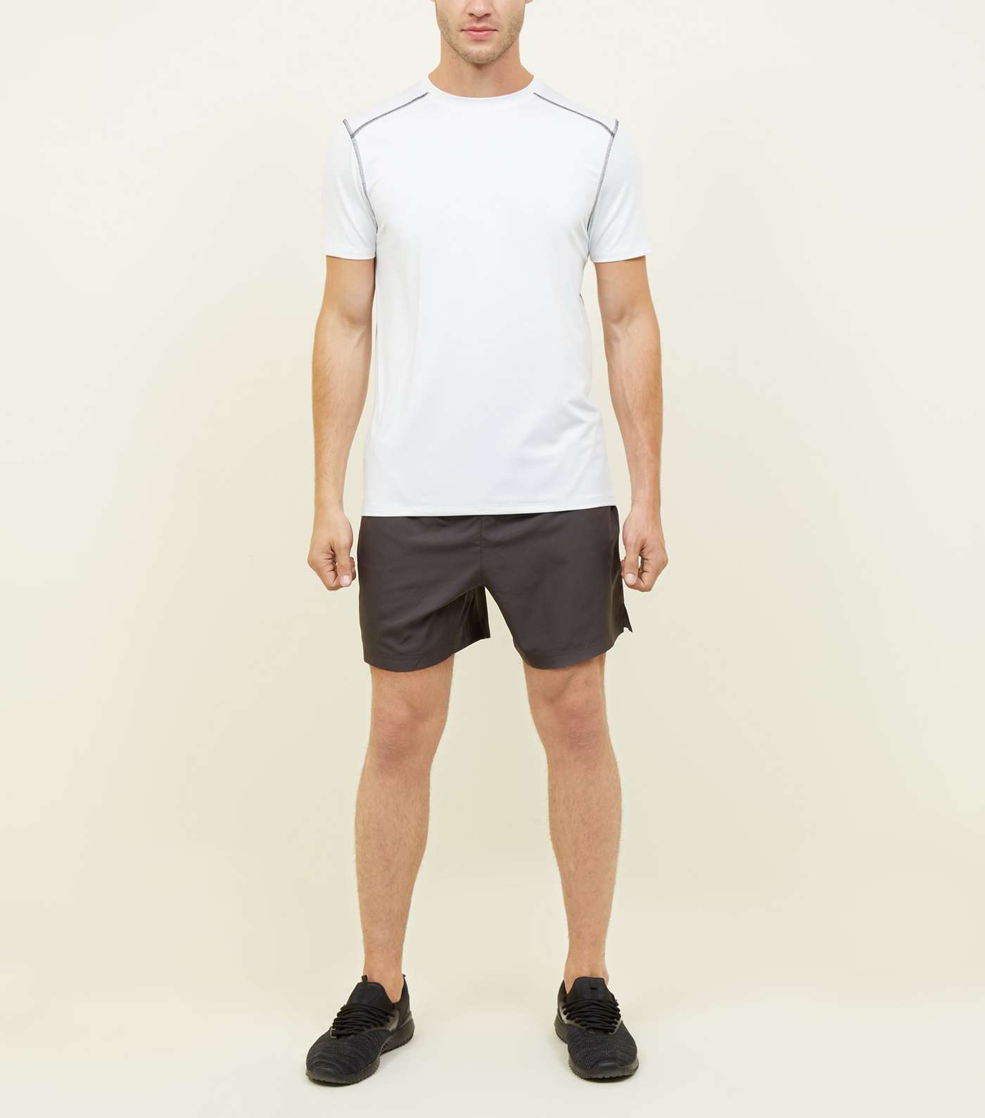 White Sports Stretch T-Shirt Image 2