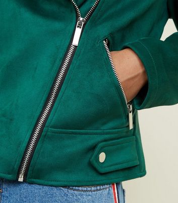 new look green suede jacket